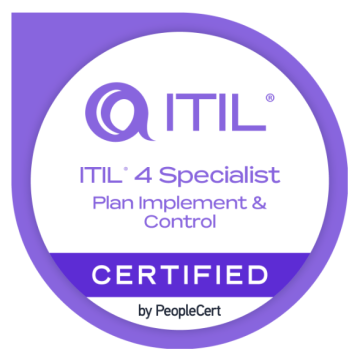 eLearning ITIL4 Specialist : PLAN, IMPLEMENT and CONTROL avec examen de certification